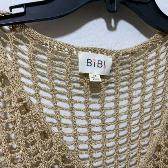 BiBi Crochet  Long Sleeve Shirt Oversized Top size M white bow accent sleeves - Picture 4 of 9